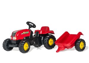 rolly toys Kid  Trettraktor mit Anhänger rot, Maße: 134x47x52 cm; 01 212 1