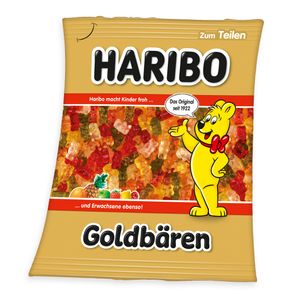 "Haribo Goldbären" Kuscheldecke / Soft-Fleecedecke / Decke, 100% Polyester, 130x160 cm