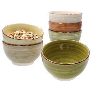 6er Set Nature Müslischalen Landhausstil Ø 14 cm Salatschälchen  Rustikale Optik