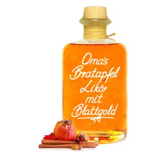 Oma's Bratapfel Likör mit 24 Karat Blattgold 1L sehr fruchtig und süffig 20%