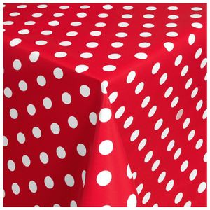 Moderno® Wachstuch Tischdecke Rund 138cm Gartentischdecke abwaschbar Punkte Motiv in Rot