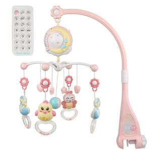 WYCTIN Baby Mobile für Kinderbett Krippe mit Licht und Musik,Projektor und Fernbedienung Rosa
