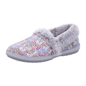 Skechers BOBS Too Cozy - Paws Forever Damen Hausschuhe gefüttert Grau/Mehrfarbig