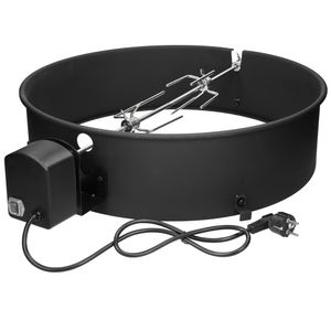 ECD Germany Grillspieß Set, Elektrischer Drehspieß für Gasgrill / Rotisserie, für Weber Kugelgrill (57 cm) und andere Modelle, für Holzkohle Grill und Barbecue BBQ