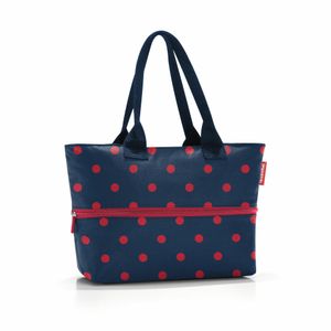 reisenthel shopper e1, nákupná taška, tote, taška, polyesterová tkanina, Mixed Dots Red, 12 L, RJ3075