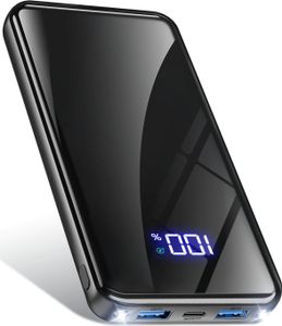 Power Bank,20000mAh Powerbank Schnelllade 22,5W USB-C PD3.0 & QC4.0 Tragbarer Externer HandyAkkus mit LED Display &Taschenlampe,Kompatibel mit iPhone 16 15 14 13 12 Pro/Max Samsung S25/S24/Tablet iPad