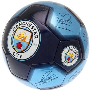Manchester City FC - Fußball mit Unterschriften TA10981 (5) (Marineblau/Blau)