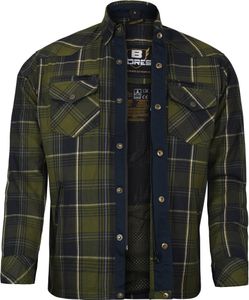 Bores Lumberjack Premium Motorradhemd, grün/schwarz/weiß, 3XL
