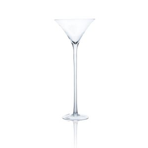 XXL Martiniglas, Bodenvase auf Fuß H. 70cm D. 30cm transparent rund Sandra Rich