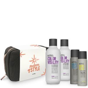 KMS Colorvitality Geschenkset - Shampoo 300 ml + Conditioner 250 ml + Hairspray  75 ml + Makeover Spray 75 ml + Kosmetiktasche