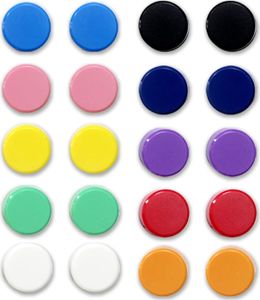 Kühlschrankmagnete, 20er-Pack Kühlschrankmagnete, Hochleistungsmagnete für Whiteboards, Schließfachmagnete, Büromagnete (10 Farben, einfarbig)