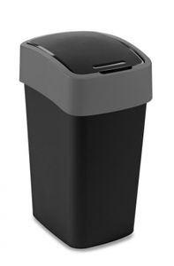 Abfallbehälter mit Schwing-/Klappdeckel | 25 Liter Fassungsvermögen | Schwarz