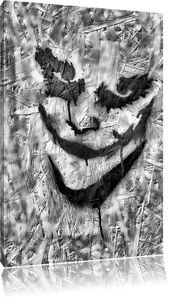 Monocrome, Joker in Gefahr, Format: 60x40 auf Leinwand, XXL riesige Bilder fertig gerahmt mit Keilrahmen, Kunstdruck auf Wandbild mit Rahmen, er als Gemälde oder Ölbild, kein Poster oder Plakat