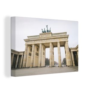 OneMillionCanvasses® - Leinwandbilder - 120x80 cm, Das alte Brandenburger Tor im europäischen Berlin, Wandbilder Kunstdruck Wanddekoration - Wanddekorationen - Wohnzimmer