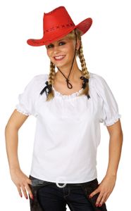 Cowgirl Bluse weiß Western Damen Kostüm Karneval Fasching Gr.36/38