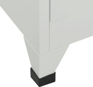 vidaXL Schließfachschrank mit 6 Fächern Stahl 90x45x180 cm Grau vidaXL Schließfachschrank mit 6 Fächern Stahl 90x45x180 cm Grau