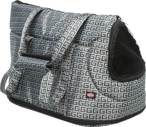 TRIXIE Tasche Riva, Weicher Haustierträger, Handtasche zum Tragen von Haustieren, Hund, 7 kg, Ober- & Vorderseitenbefüllung, Grau