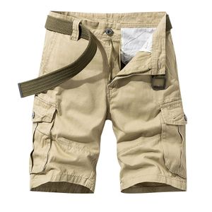 Herrenhosen Herrenmode Einfarbige Taschenhosen Baumwolle Cargo Shorts Overalls Shorts