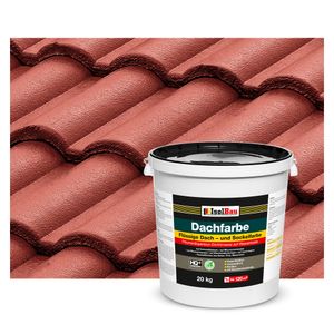 Isolbau Dachfarbe Rustikalrot 20 kg Sockelfarbe Fassadenfarbe Dachbeschichtung RAL Farbe