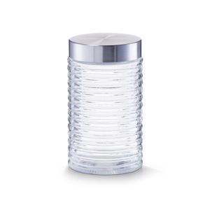 Zeller Vorratsglas "gerillt", 1000 ml, Edelstahldeckel Ø10,5x17,5