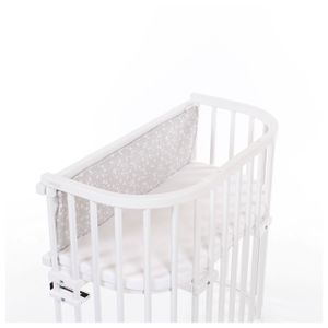 babybay Gitterschutz Piqué für Verschlussgitter, perlgrau Sterne weiß