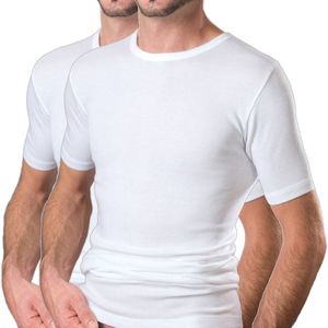 HERMKO 16800 2er Pack Herren Business kurzarm Unterhemd angenehm weich Dank Modal, Größe:D 6 = EU L, Farbe:weiß