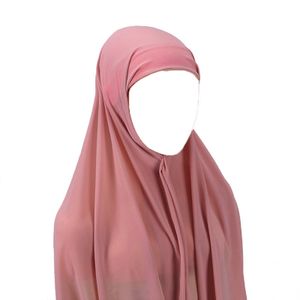 Kopftuch für Damen Lang Muslim Hijab Türkisch Khimar Schal Kopfbedeckung Damen Tuch Schal Rosa