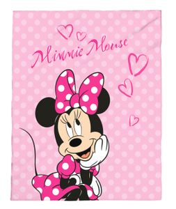 Disney  Minnie Mouse Flanell Flauschdecke Kuscheldecke 130x160 cm, rosa