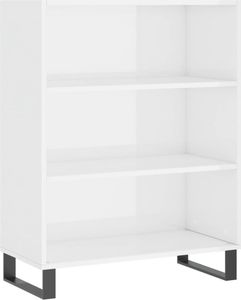 vidaXL Policová skriňa vysoký lesk biela 69,5x32,5x90 cm Materiál drevo