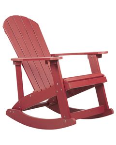 BELIANI Garten Schaukelstuhl Rot Kunstholz Breite Armlehnen Muskoka Adirondack Stil Terrasse Outdoor