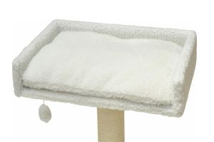nanook Liegemulde rechteckig mit Kissen - weiß Teddyfell - 60 cm