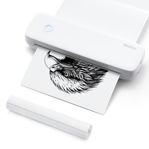Bisofice L81 Mobile Portable Printer Bluetooth Thermal Printer A4 Mobilní tiskárna A4 Malá kompaktní přenosná tiskárna s podporou termálního papíru A4, kompatibilní s Android iOS Mac, bezdrátové a USB připojení, dodává se s 1 rolí termálního papíru