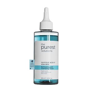 The Purest Solutions Peeling & klärendes Gesichtswasser (Glykolsäure 5% AHA + BHA) - Für alle Hauttypen - Gleichgewicht der Talgabsonderung