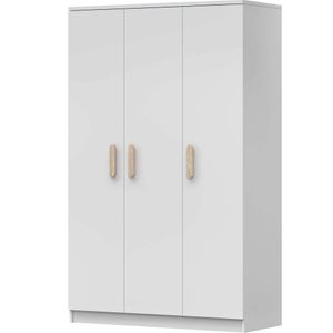 Kleiderschrank Drehtürenschrank Kinderkleiderschrank Schrank 120cm Weiß/Weiß mit sonoma Griffen - JONAS 19 Kleiderschrank Drehtürenschrank Kinderkleiderschrank Schrank 120cm Weiß/Weiß mit sonoma Griffen - JONAS 19
