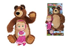 Simba 109301016 Mascha und der Bär Set Plüschbär Puppe groß Masha and The Bear Plüschtier
