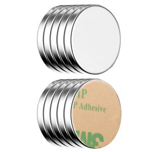 ECENCE Neodym Magnete 10 Stck. - runde Klebe-Magnete selbstklebend - 18x2mm - hochwertige NiCuNi-Be