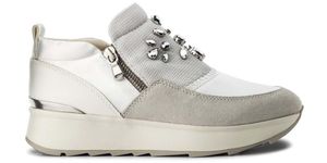 GEOX GENDRY Damen Halbschuhe aus weißem Leder mit Rutsche 35