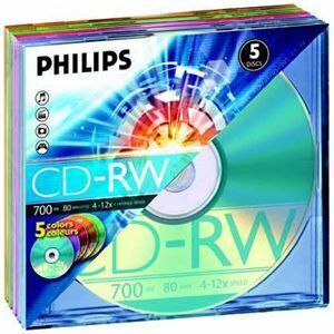 Philips CD-Rohlinge, 80 Min, 700MB, Speed 12x, Slim Case (5 Disc)