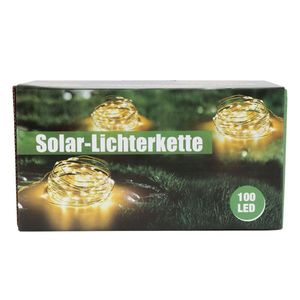 Solar-Lichterkette 100 Micro-LEDs 9,9m Warmweiß Drahtlichterkette Gartendeko