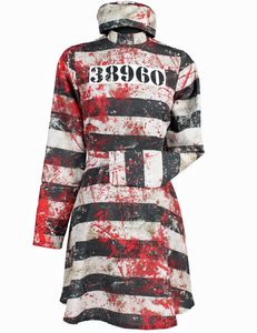 Halloween Kostüm "Bloody Prisoner" für Damen | Blutiges Sträflingskostüm Geister Hexe Variante: L