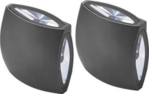 BELIANI Zestaw 2 lamp ściennych zewnętrznych LED czarna aluminium szkło kwadratowe 11 cm retro oświetlenie do ogrodu