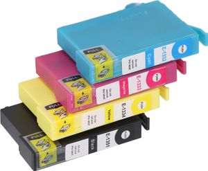 4 atramentové kazety, čierna, azúrová, purpurová, žltá, hladká a presná, číra, svetlostála atramentová kazeta do tlačiarne pre pero