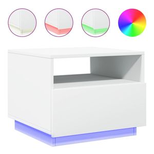 vidaXL Couchtisch mit LED-Leuchten Weiß 50x49x40 cm