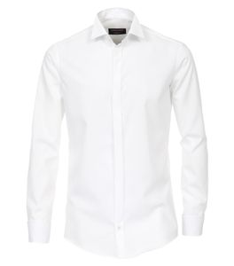 Casa Moda - Evening - Festliches Bügelfreies Herren Hemd mit Kläppchenkragen, weiß und creme (005550), Größe:45, Farbe:Weiß (0)