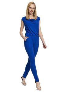 Damen Eleganter Overall Jumpsuit; Blau L (40)