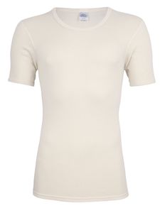 pánská vesta wobera NATUR s polovičním rukávem nebo tričkem (materiál: 70% panenská vlna kbT a 30% hedvábí) (velikost XXL/9, barva: přírodní bílá)