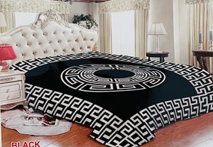 Bettdecke Tagesdecke 220 x 240 cm Schwarz Bettüberwurf Beidseitig Bestickt Hochwertig 100 % Baumwolle Decke Versac Retro Barockstyle