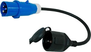 Adaptérový kabel Adaper ze zástrčky CEE na spojku Schuko karavan obytný přívěs loď 230V 3x 2,5 mm²