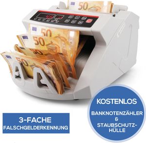 SCANNUM® - Banknotenzähler - 3-fache Falschgelderkennung - 1000 Noten/Minute - Hebel - Geldzähler - Geldzählmaschine