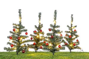 Svetelný záhradný stromček 45 cm - sada 4 / 40 LED - vianočná dekorácia záhradné osvetlenie